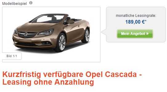 Opel Cascada 189 Leasingrate Sparneuwagen De