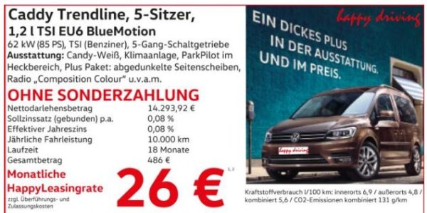 Vw caddy angebot