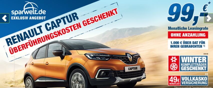 Privatkunden Renault Captur Life Fur 99 Pro Monat Sparneuwagen De