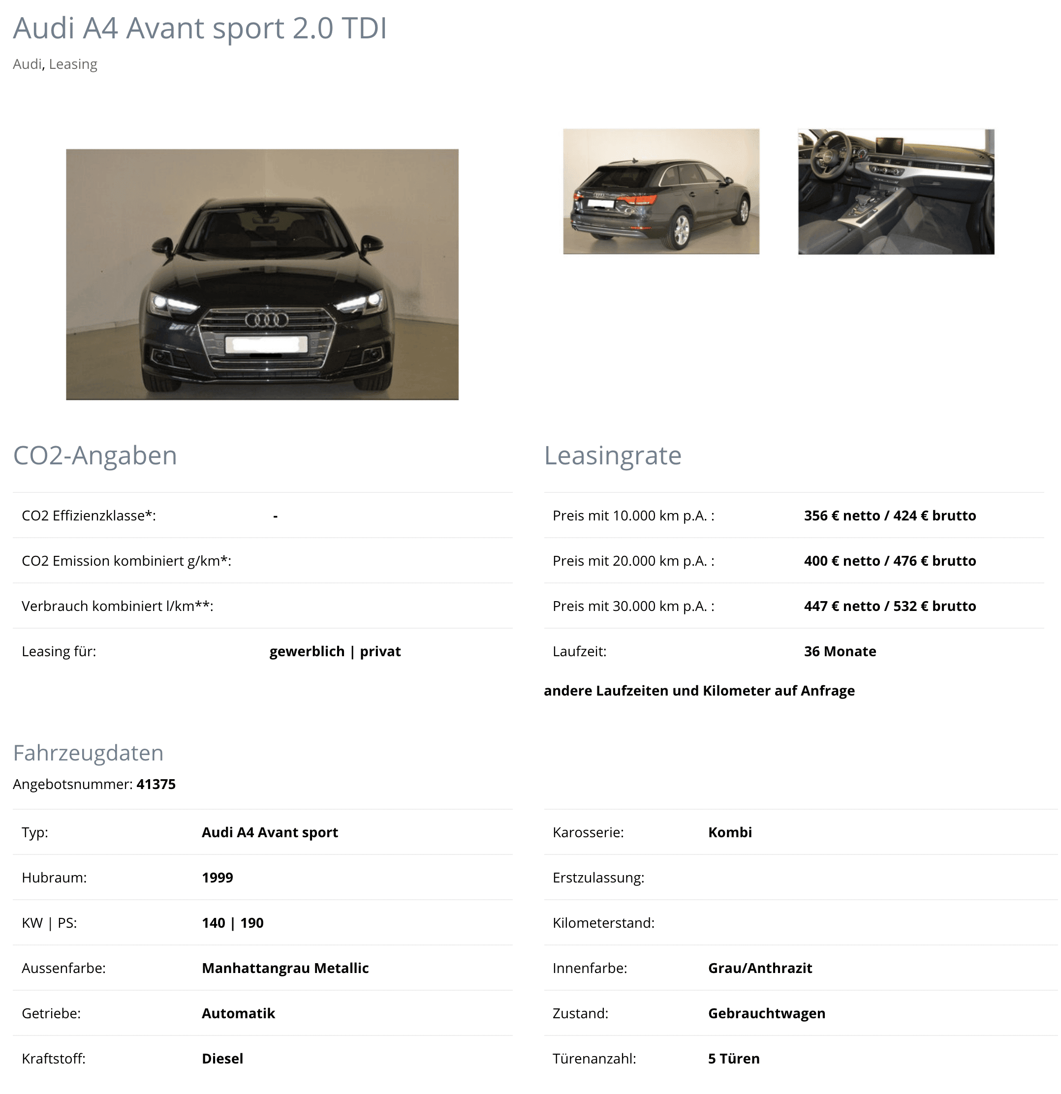 audi aktion 3 sparneuwagen de Leasing