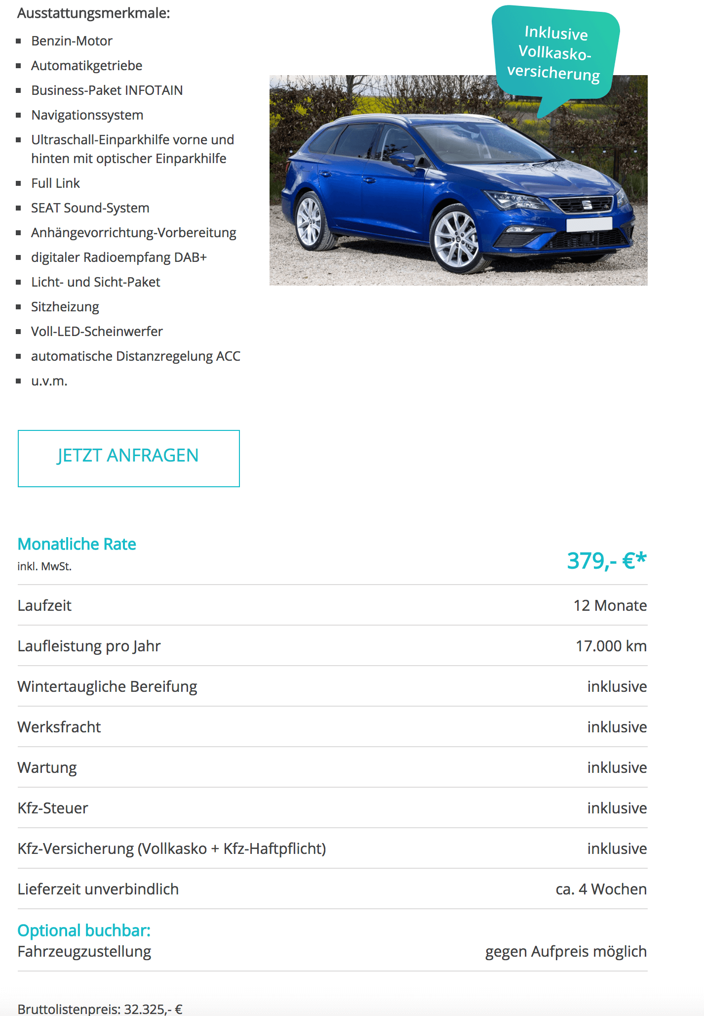 Seat leon 2018 lease deals