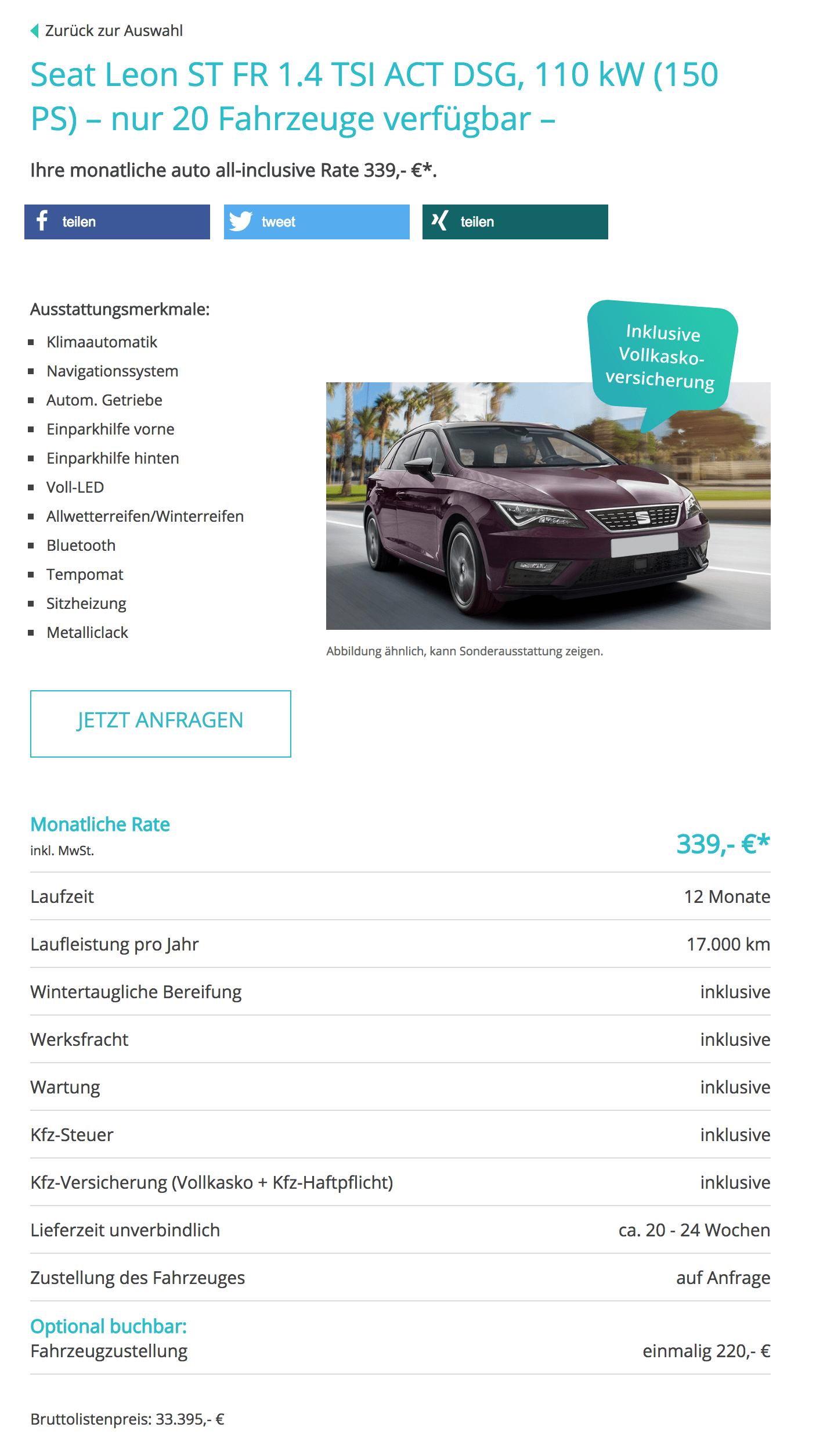 Seat leon 2018 lease deals