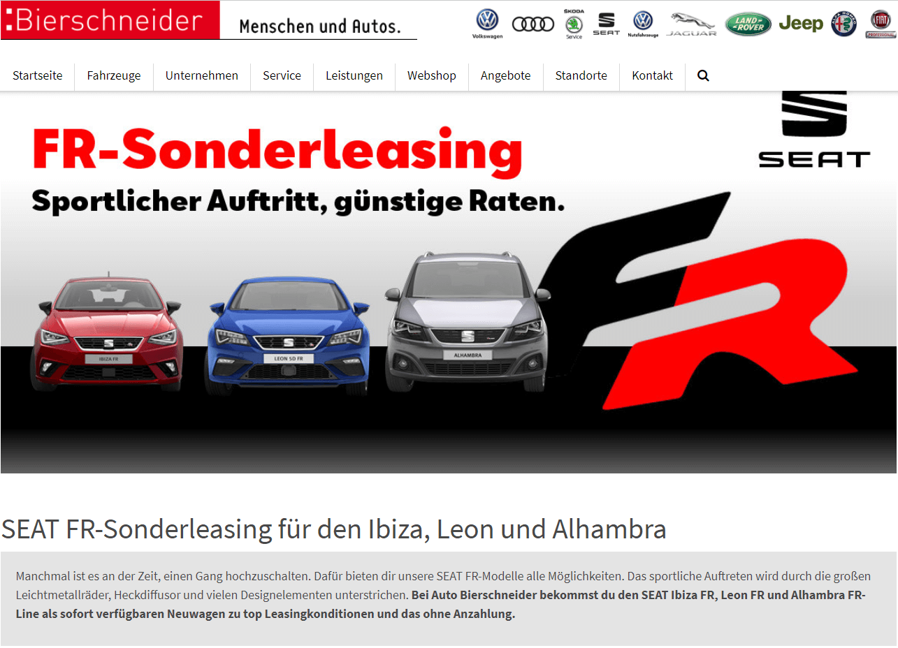 Seat FR-Sonderleasing