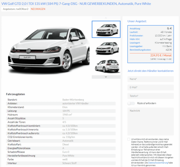 Vw Golf 7 Gtd Details Sparneuwagen De Leasing