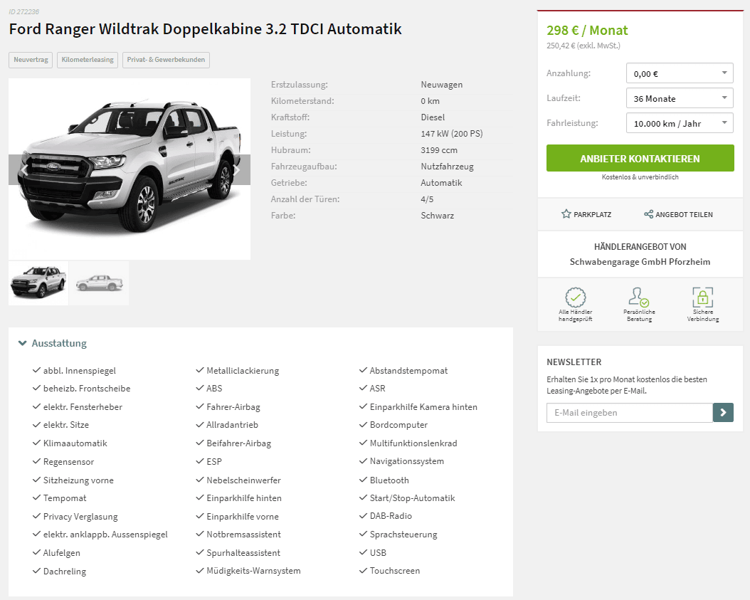 fordrangerwildtrakdetails sparneuwagen.de AutoleasingAngebote