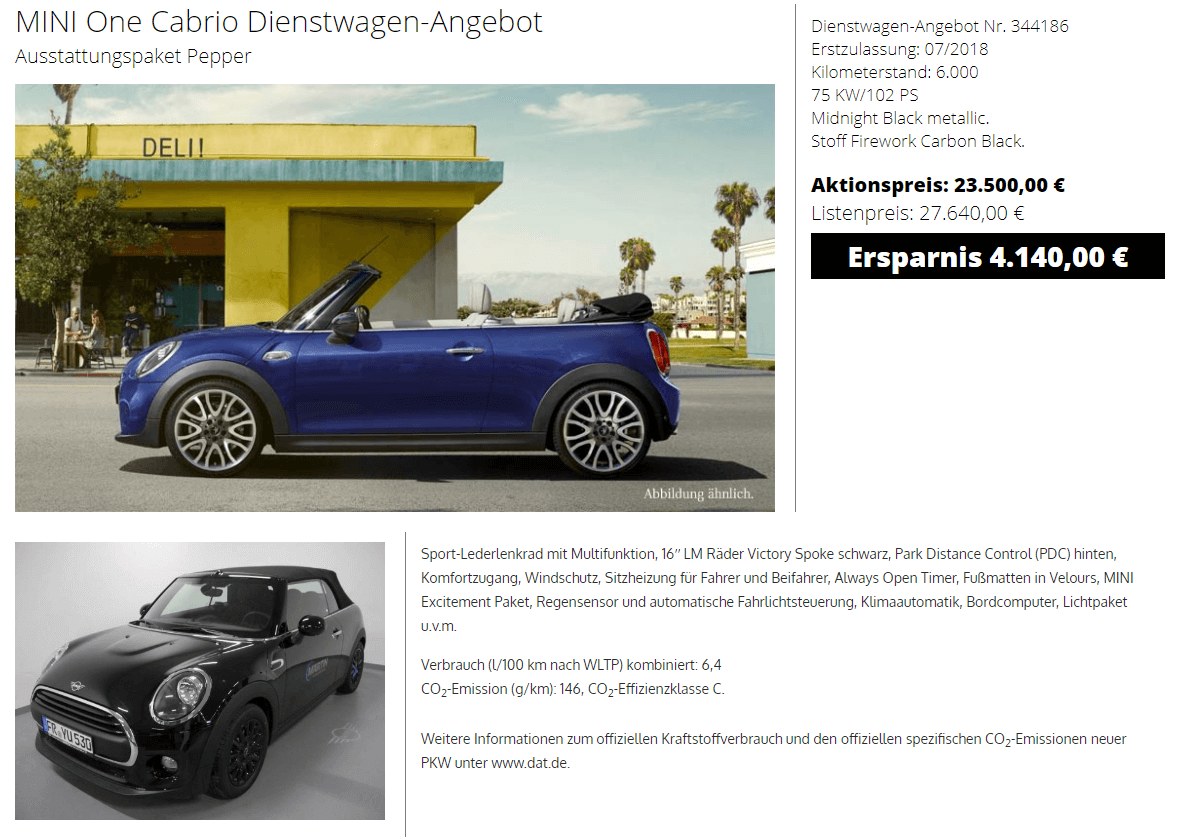 Mini Dienstwagenangebote Bei Märtin Finanzierungjahreswagen