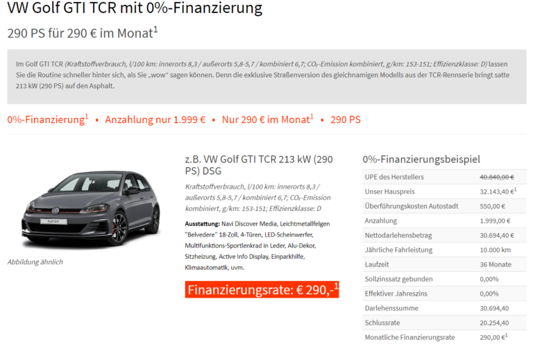 Vw Golf Finanzierung