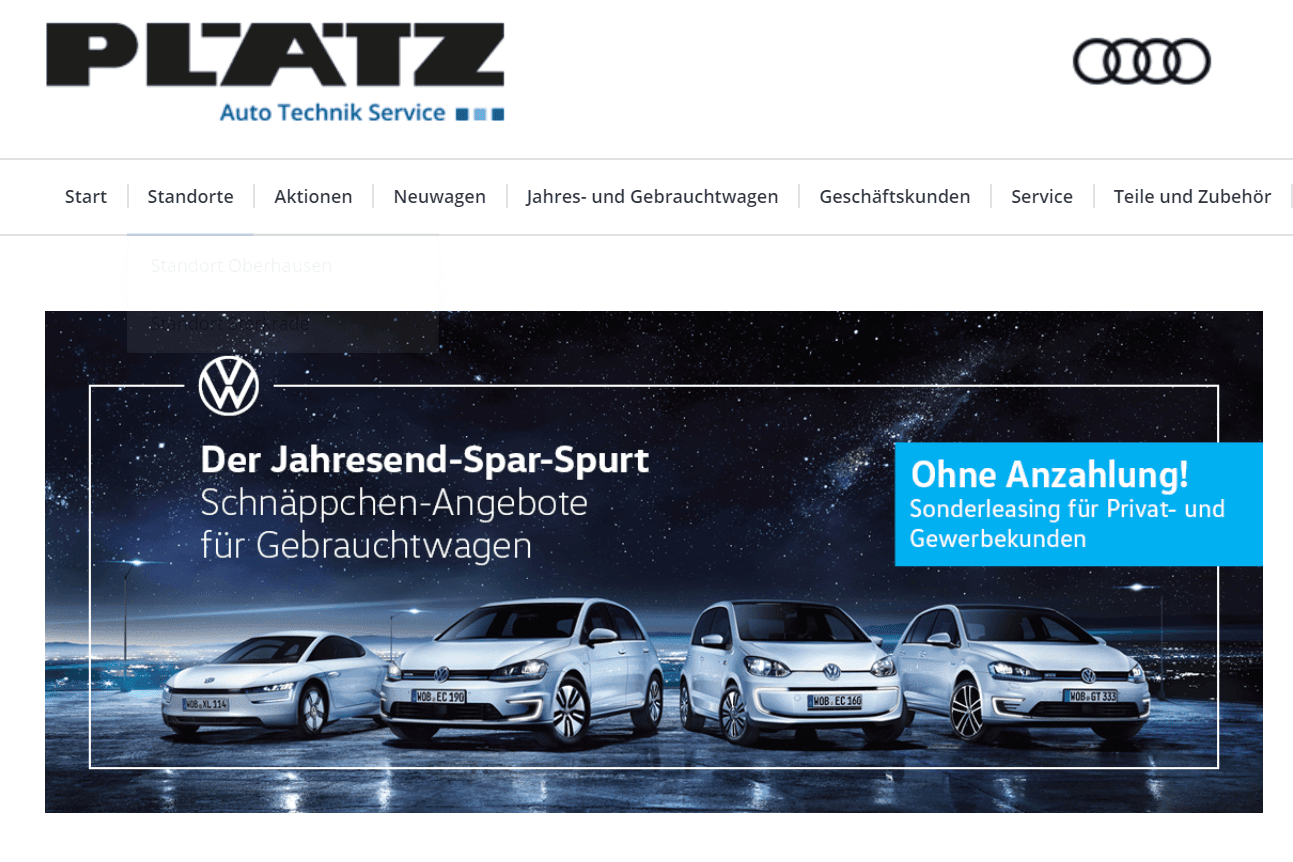 VW Golf Jahresend-Spar-Spurt bei Plätz