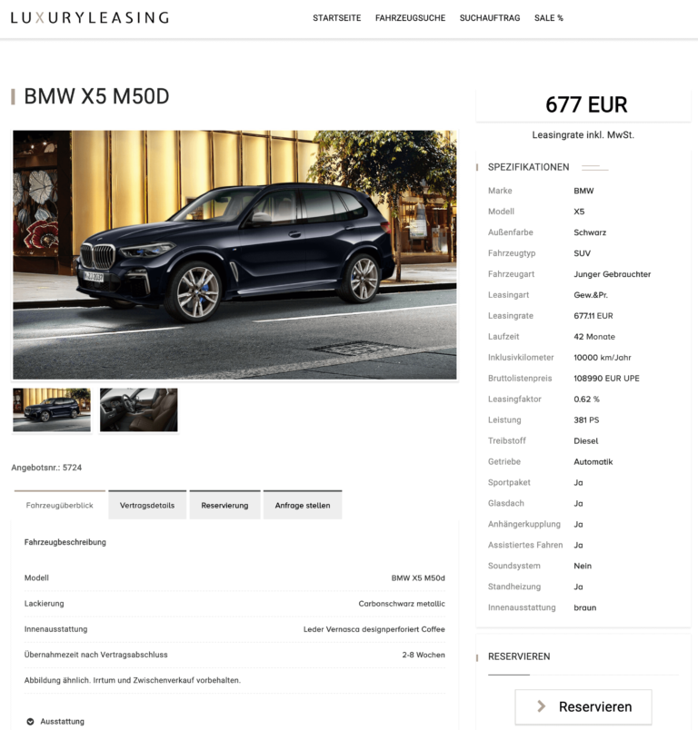 BMW X5 M50d ab 677 Euro im Leasing für Privat oder Gewerbe ...