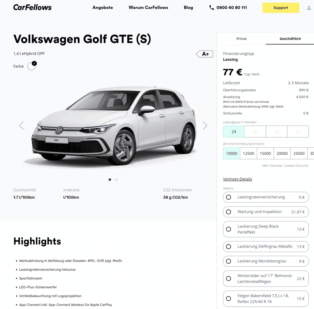 Vw Golf Gte Leasing