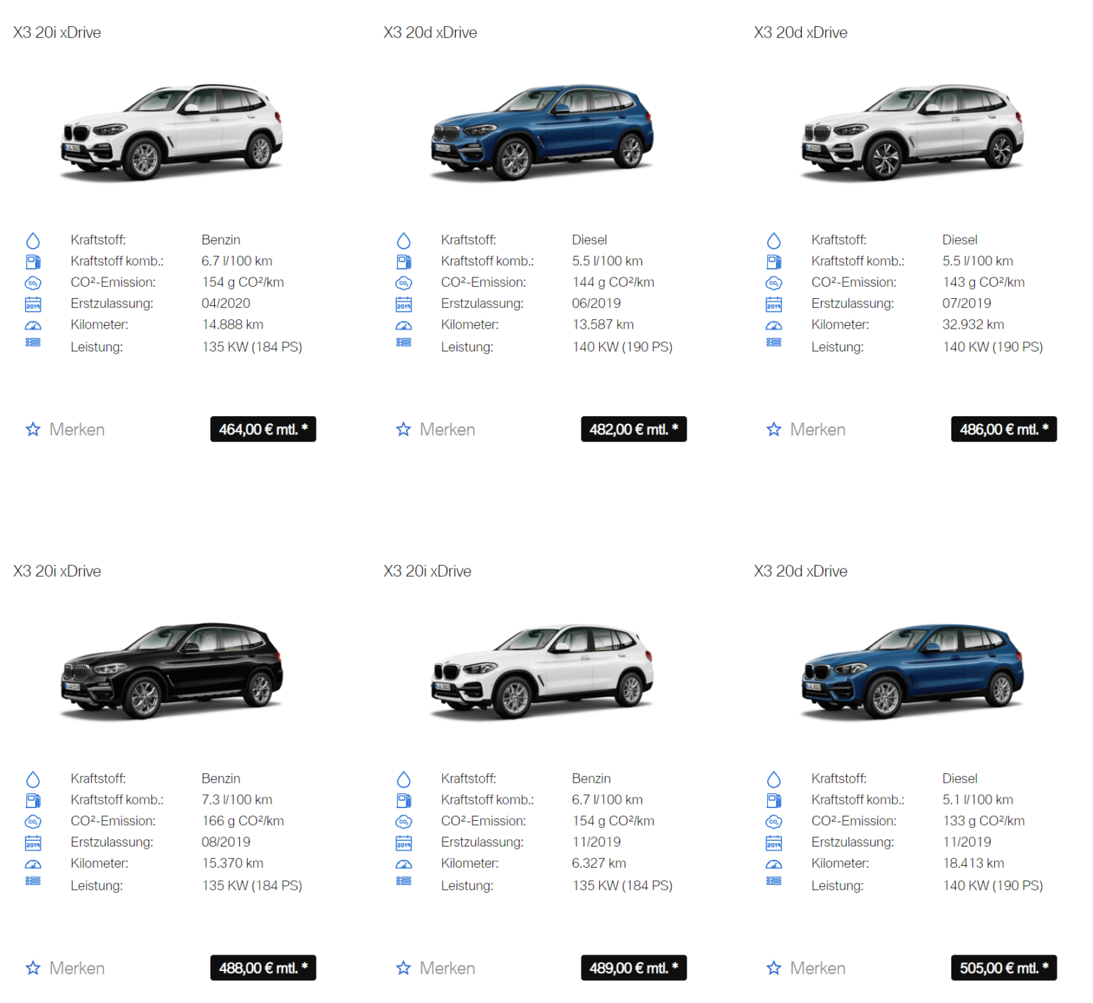 BMW X3-Aktion Leasing ab 464 Euro im Monat brutto - sparneuwagen.de