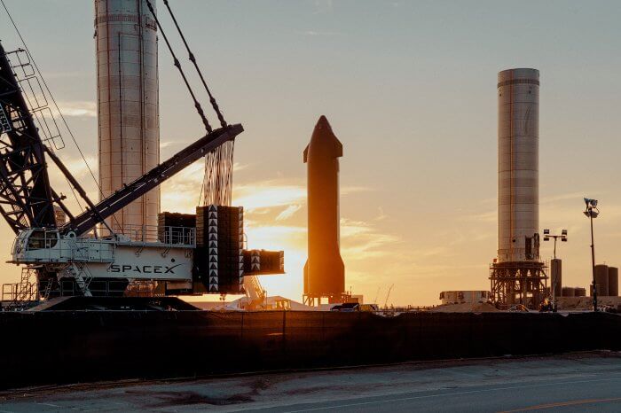 Rakete auf Starbase, dem SpaceX-Startplatz in Boca Chica Texas
