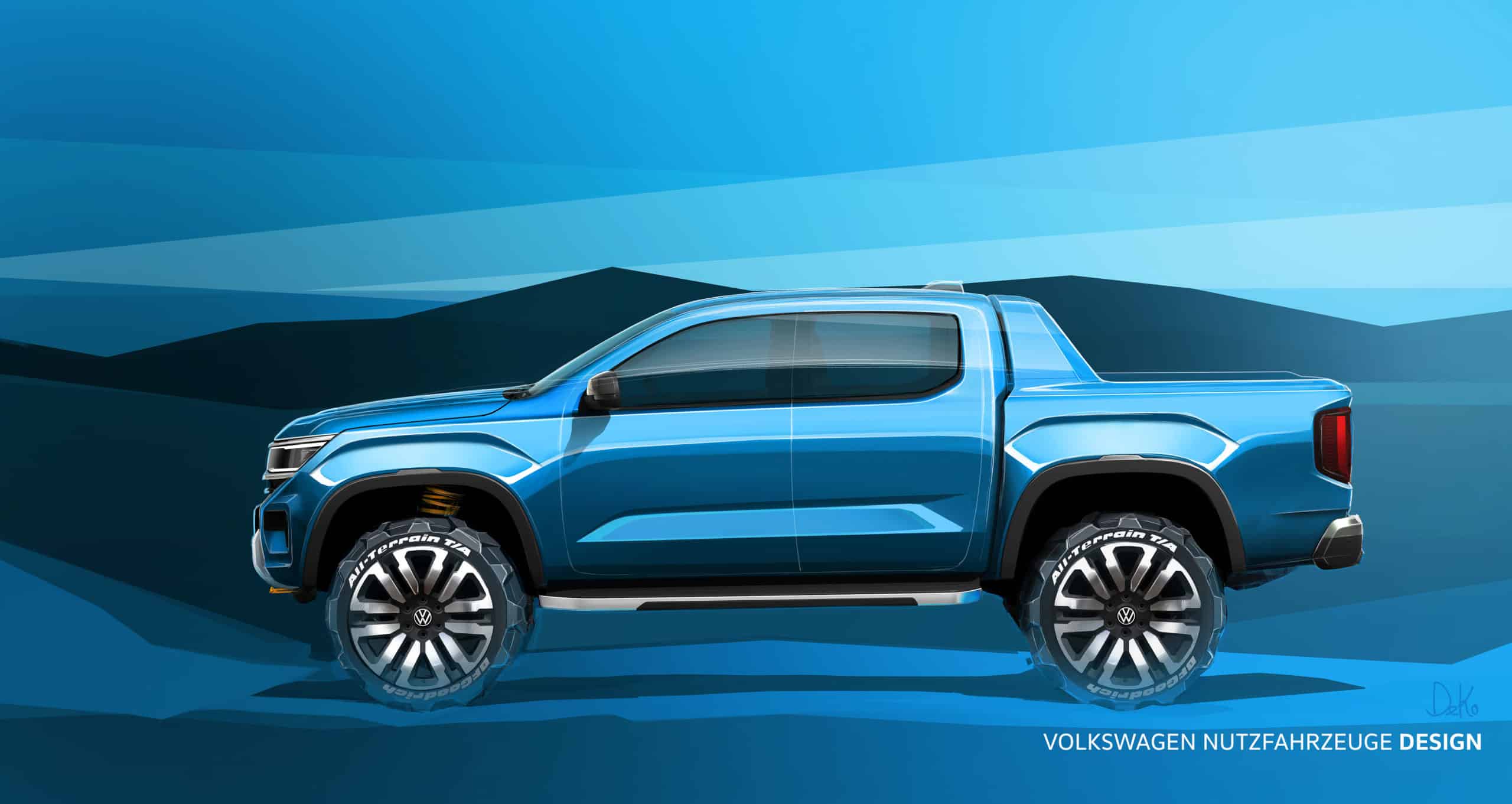 VW Amarok im Profil Designskizze