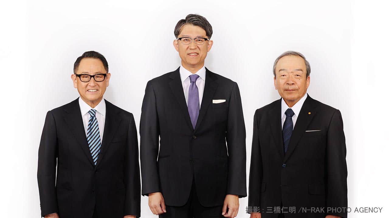Akio Toyoda, Koji Sato und Takeshi Uchiyamada