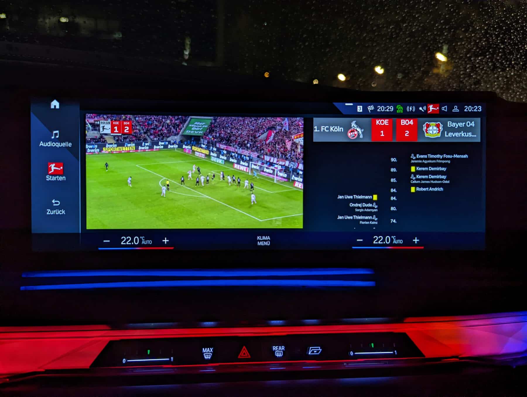 Bundesliga In-Car App im neuen BMW 7er