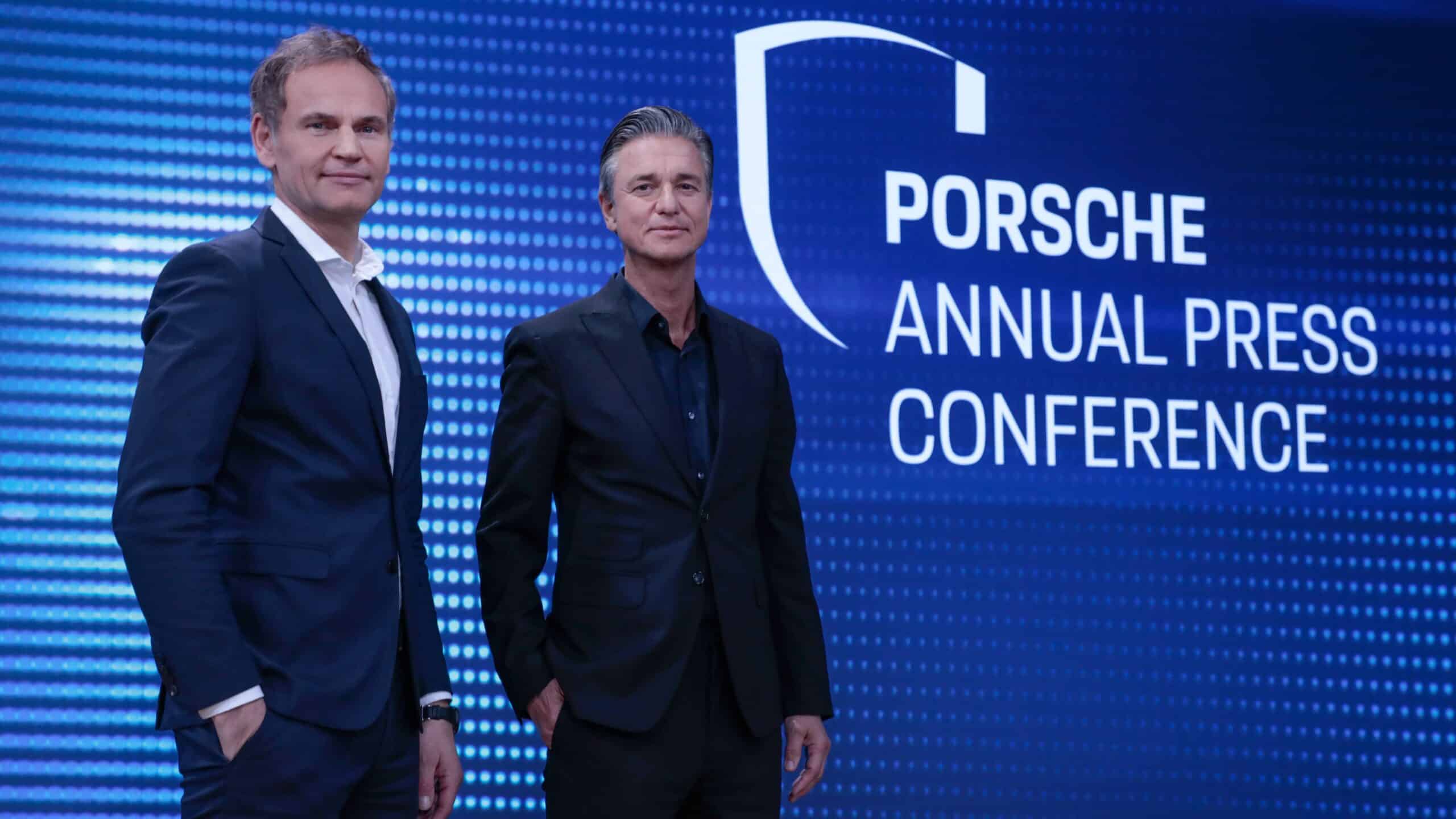 Porsche CEO Oliver Blume und Finanzvorstand Lutz Meschke bei der Annual Press Conference 2023