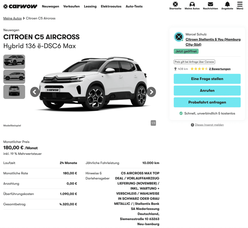 Schone Hybrid Leasing Angebote Bild