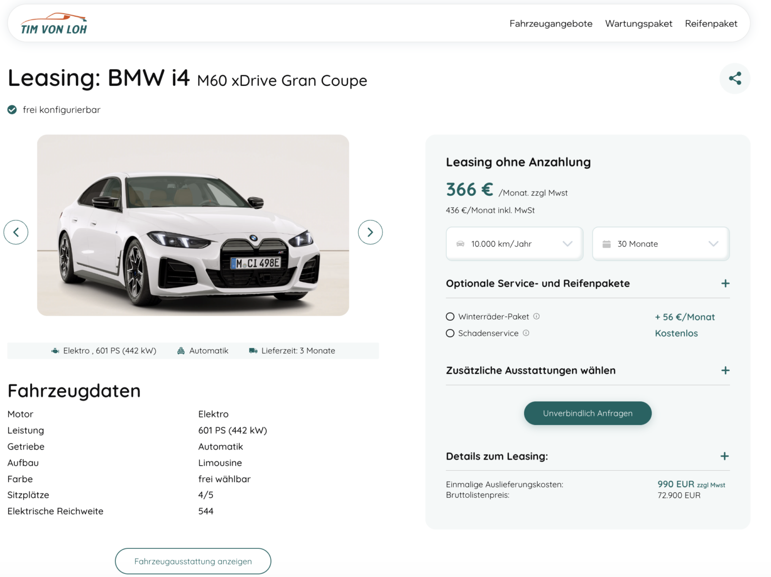 Wunderbar Bmw I4 Leasing Preis Bildernull