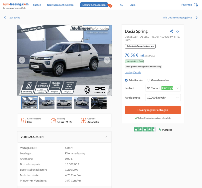 Wunderschne Dacia Fr 79 Euro Im Monat Ebenbild