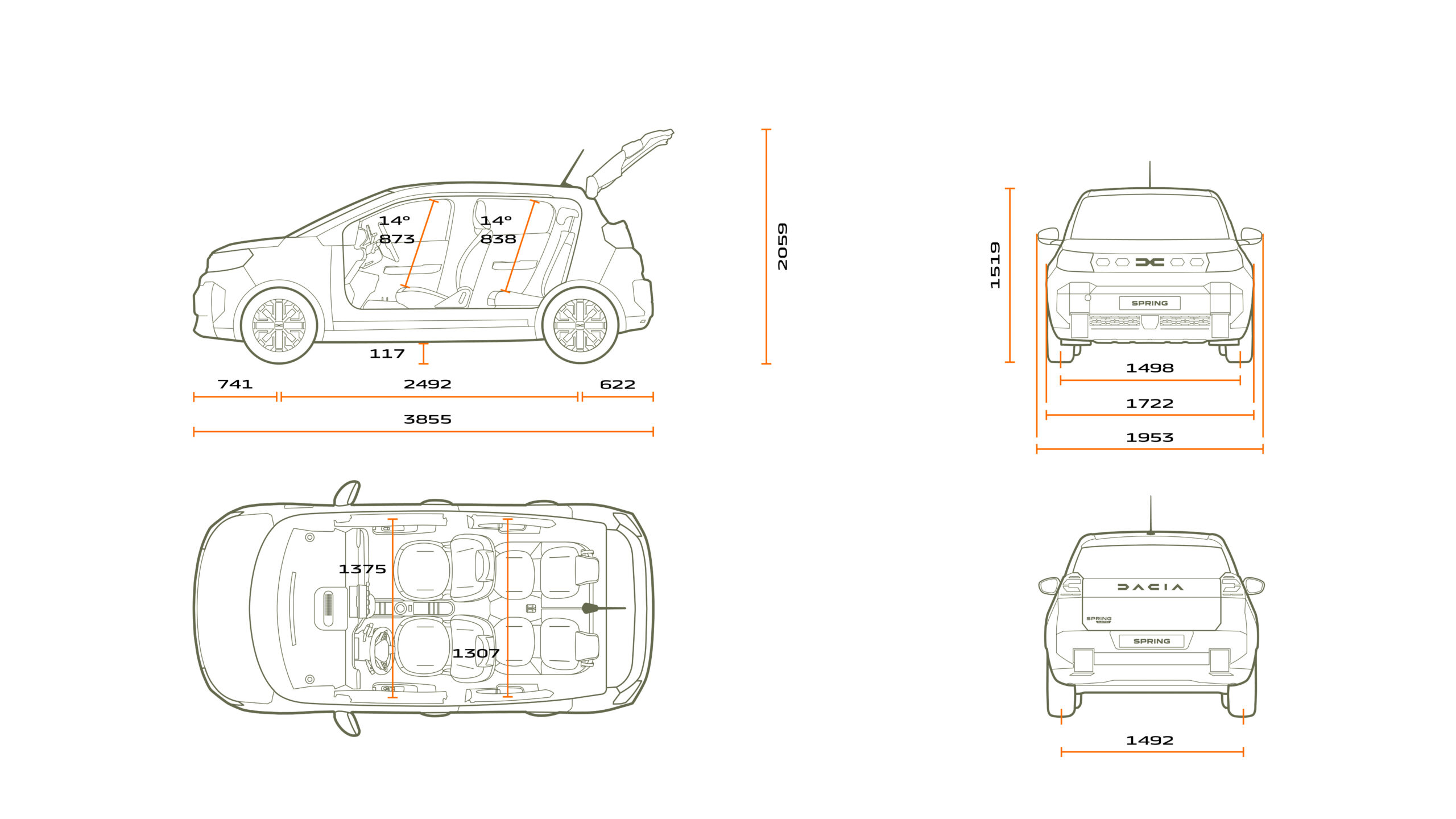 New Dacia Spring Maße